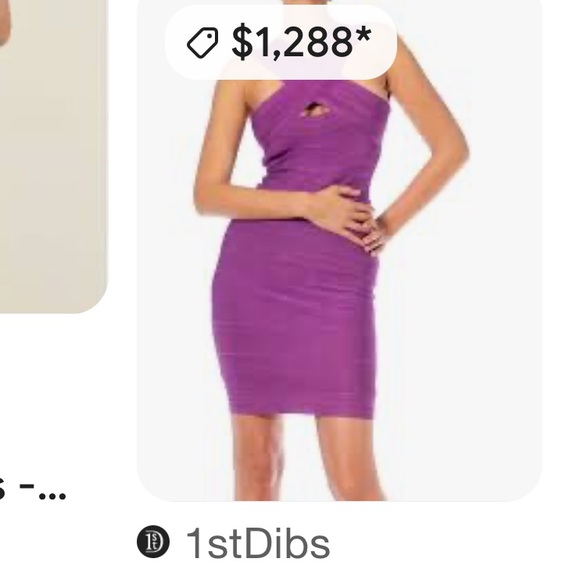 Herve Leger bandage light purple bodycon dress - Picture 10 of 11